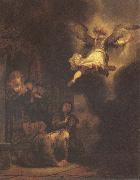 REMBRANDT Harmenszoon van Rijn The Angel Leaving Tobias and His Family Spain oil painting artist